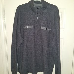 Lucky Brand Gray Quarter Button Pullover Sweatshirt Men's sz XXL.